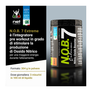 NET Integratori- N.O.B. 7 EXTREME – Integratore Pre-Workout Potenziato Gusto Arancia