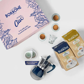 Moka Ciao Limited Edition + 4 Bicchierini in Vetro + 30 Cialde