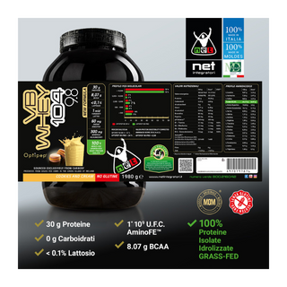 NET VB WHEY 104 9.8® Proteine Isolate Idrolizzate (OPTIPEP® 90 PRO), Con Aggiunta di Fermenti Lattici,  Enzimi digestivi, Minerali  Alcalinizzanti,  Ricca di BCAA e Peptid. Barattolo 1980 gr