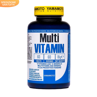 Yamamoto Nutrition Multi Vitamin, Integratore Alimentare Vitamine e Minerali, 60 Compresse, 81 gr