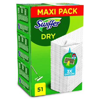 SWIFFER-  Panni Cattura Polvere, Maxi Pack , 51 Panni In Microfibra