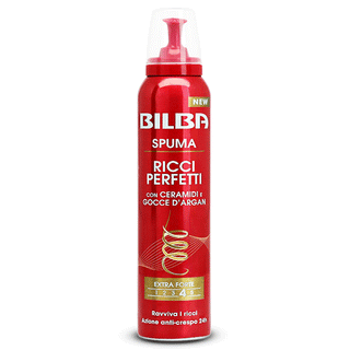 Bilba, Spuma Per Capelli Ricci Perfetti, Con Ceramidi e Gocce di Argan, Azione Anti-Crespo Per 24H, 200 ml