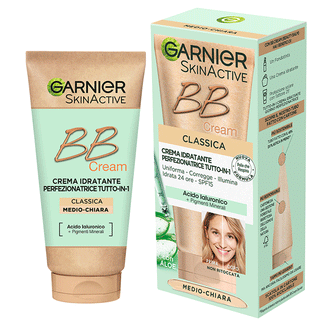 Garnier Skin Active BB Cream. Crema Idratante Perfezionatrice. Tutto in 1, Classica. Pelle Medio-Chiara, 50 ml