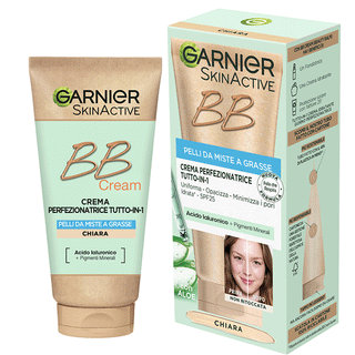 Garnier Skin Active BB Cream. Crema Idratante Perfezionatrice. Tutto in 1, Per Pelli Miste e Grasse. Pelle Chiara, 50 ml, 50 ml