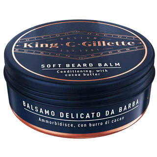 King C Gillette, Balsamo Delicato da Barba. Ammorbidisce, Con Burro di Cacao, 100 ml