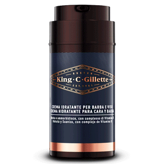 King C Gillette, Crema Idratante Per Barba e Viso con Vitamina B, 100 ml