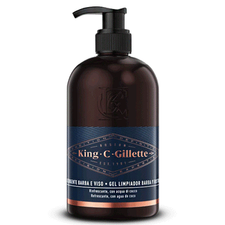 King C Gillette, Detergente Barba e Viso Con Vitamina B, 350 ml