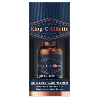 King C Gillette, Olio da Barba, Ammorbidisce, Con Olio di Argan, 30 ml