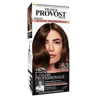 Frank Provost, Trattamento Tinta Colorazione Capelli Professionale, Copre il 100% Dei Capelli Bianchi, Castano Chiaro Cioccolato 5.3