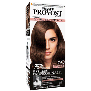 Frank Provost, Trattamento Tinta Colorazione Capelli Professionale, Copre il 100% Dei Capelli Bianchi, Biondo Scuro Luminoso 6.0