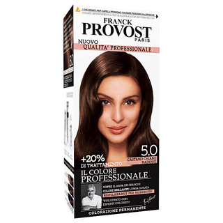 Frank Provost, Trattamento Tinta Colorazione Capelli Professionale, Copre il 100% Dei Capelli Bianchi, Castano Chiaro Radioso 5.0