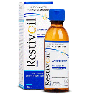 Restivoil, Olio Shampoo Per Cute Sensibile, Antiforfora. Capelli Grassi e Normali, Dermatologicamente Testato, 150 ml