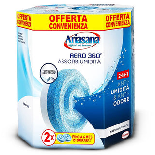 ARIASANA Assorbiumidita' Aero 360° Tab Ricarica Inodore, 450 Grammi, 2 Pz. Formato Convenienza