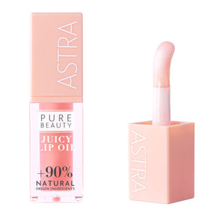 ASTRA Lip Oil Pure Beauty, Olio Labbra Idratante Naturale, 01 Peach, 5 ml