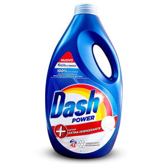 Dash Power detersivo Liquido Lavatrice, Azione Extra Igienizzante. Contro lo Sporco e i Batteri, Efficace anche a Freddo e Cicli Brevi. Formato 43 Lavaggi, 2.150 ml