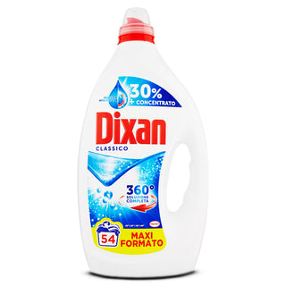 Dixan Classico Detersivo Liquido Lavatrice, Pulito ProfondoContro Ogni Tipo di Macchie, Formato 54 Lavaggi, 2.700 ml