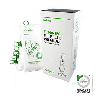 Vorwerk Filtrello Premium, 6 Sacchetti Originali Per Aspirapolvere Folletto VK 140-150