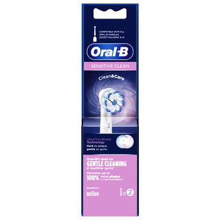 ORAL B- Testine Sensitive Clean, 2 Testine Di Ricambio