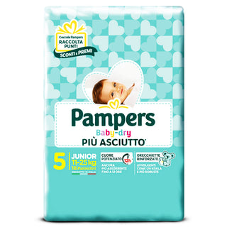 Pampers Baby Dry Più Asciutto, Pannolini Taglia 5, 11-25 Kg. Confezione 16 Pannolini