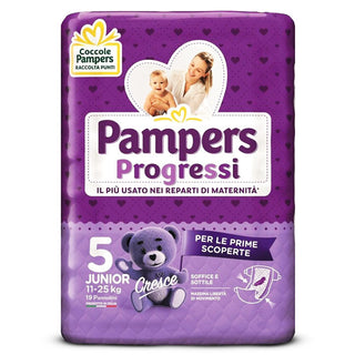 Pampers Progressi Pannolini Taglia 5, 11-25 Kg. Confezione 19 Pannolini