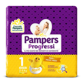 Pampers Progressi Pannolini Taglia 1, 2-5 Kg. Confezione 28 Pannolini