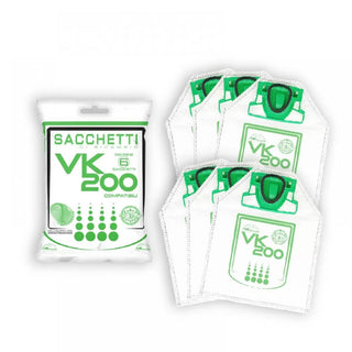 Sacchetti di Ricambio 6 Pezzi Compatibili Aspirapolvere Folletto VK 200-220s, Guarnizione Bianca