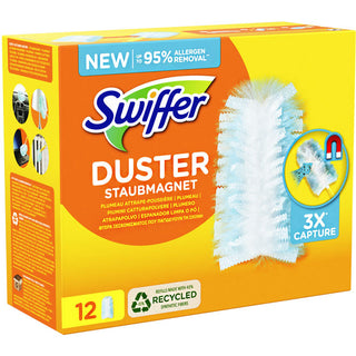 SWIFFER- Piumini Catturapolvere, 12 Piumini Duster, Cattura e Intrappola Polvere e Sporco, Ottimo Per I Peli Di Animali